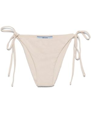Prada Parte De Abajo De Bikini De Punto Con Pedrería, Mujer, Talla - Blanco