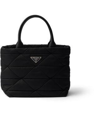 Prada Bolso Tote Pequeño De Re-Nylon Acolchado, Mujer - Negro