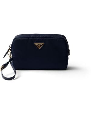 Prada Pouch Pequeño De Re-Nylon, Mujer - Azul