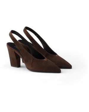 Prada Zapatos De Salón Destalonados De Ante, Mujer, Talla - Blanco