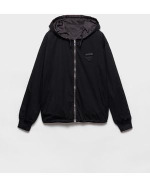 Prada Felpa Reversibile Con Cappuccio - Nero
