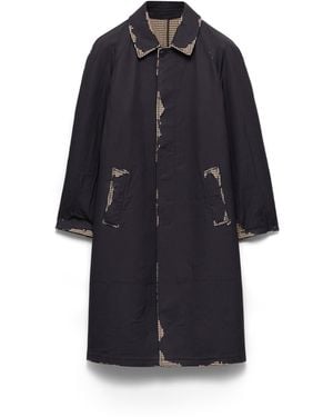 Prada Abrigo De Algodón Devoré En Tejido Termoadherido, Hombre, Talla - Azul