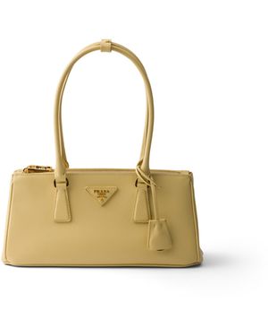 Prada Bolso Galleria De Piel Saffiano Mediano, Mujer - Metálico