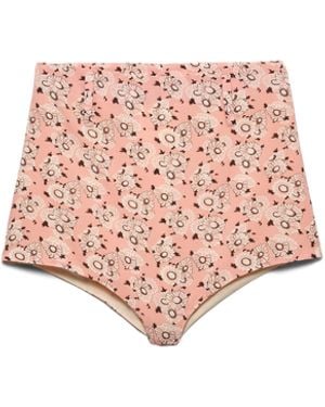 Prada Braguitas De Georgette Con Estampado Floral, Mujer, Talla - Rosa