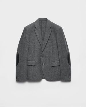 Prada Single-Breasted Wool Jacket - Gray