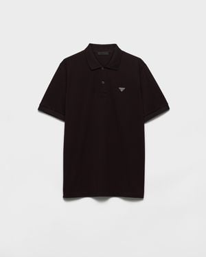 Prada Piqué Polo Shirt - Black