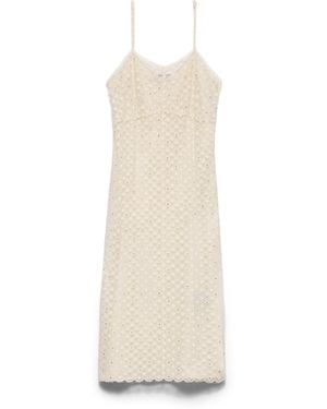 Prada Vestido De Encaje Bordado, Mujer, Talla - Blanco