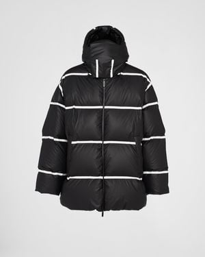 Prada Medium-weight Light Technical Fabric Down Jacket - Black