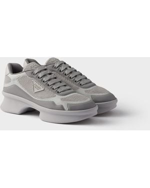 Prada Re-Nylon And Mesh Fabric Trainers - Grey