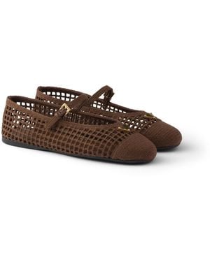 Prada Bailarinas De Croché, Mujer, Talla - Marrón