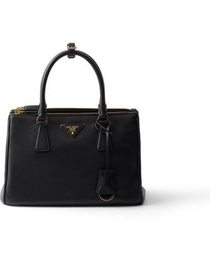 Prada Bolso Mediano Galleria De Piel, Mujer - Negro