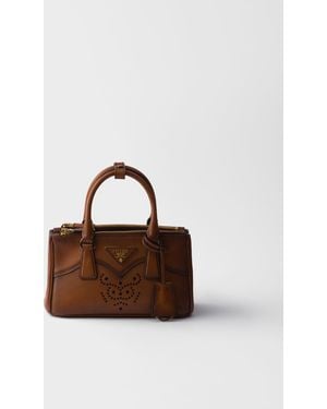 Prada Galleria Mini Leather Bag - Brown