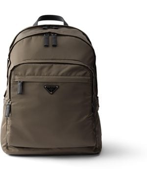 Prada Mochila De Re-Nylon Y Piel Saffiano, Hombre - Multicolor