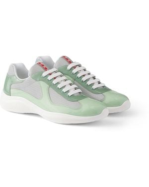 Prada Zapatillas America's Cup De Charol Y Tejido Técnico, Hombre, Talla 5 - Verde
