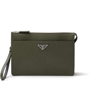 Prada Bolso De Hombre De Piel Saffiano, Hombre - Verde