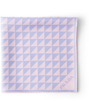 Prada Pañuelo De Sarga De Seda Estampada 55, Mujer - Morado