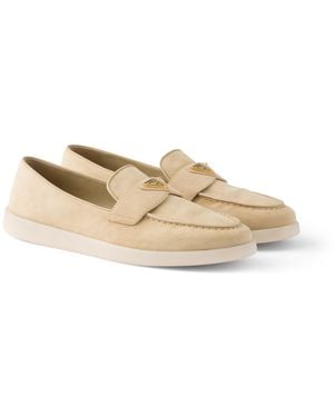 Prada Mocasines De Piel De Ante, Mujer, Talla - Blanco
