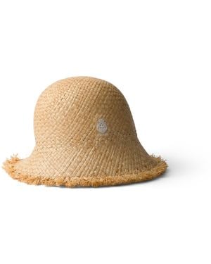 Prada Sombrero De Rafia, Mujer, Talla - Blanco