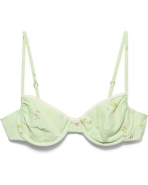 Prada Sujetador De Lona Antigua Con Estampado “Bouquet” Mujer, Talla - Verde