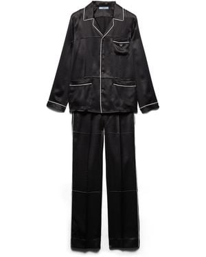 Prada Pijama De Satén Con Aspecto Vintage, Mujer, Talla - Negro