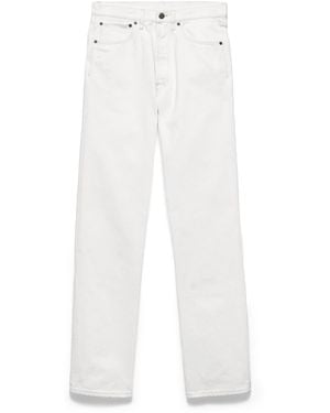 Prada Vaqueros De Cinco Bolsillos En Tejido Vaquero Envejecido, Hombre, Talla - Blanco