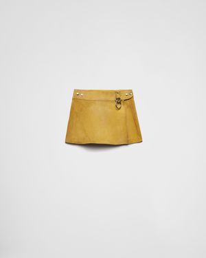 Prada Minirock Aus Wildleder - Mettallic