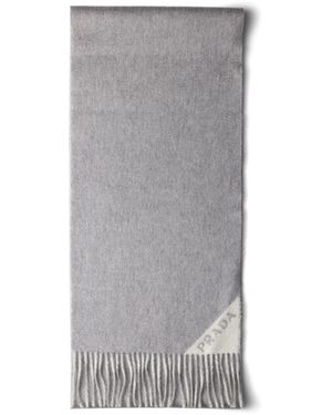 Prada Bufanda De Tejido Doble De Cachemir - Gris