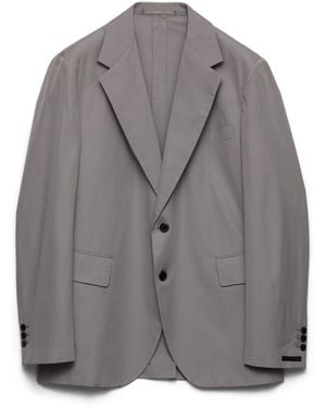 Prada Chaqueta De Algodón De Botonadura Simple, Hombre, Talla - Gris