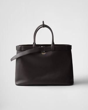 Prada Buckle Leather Bag With Belt in Black for Men | Lyst