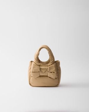Prada Mini Sac En Re-Nylon Matelassé Avec Nœud - Métallisé