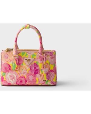 Prada Galleria Printed Saffiano Leather Mini-Bag - Pink