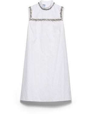 Prada Minivestido De Tejido Old Reps Bordado, Mujer, Talla - Blanco