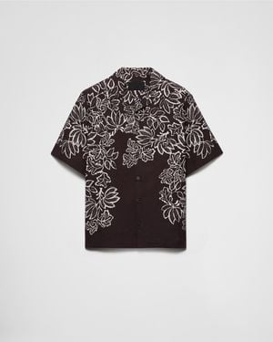 Prada Printed Cotton Bowling Shirt - Multicolor