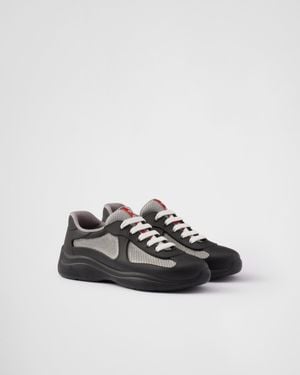 Prada Sneakers America's Cup Soft In Gomma E Tessuto Bike - Nero