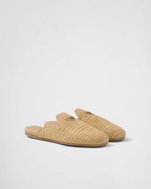 Prada Mules En Crochet - Blanc