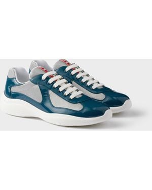 Prada America's Cup Sneaker Aus Lackleder Und Funktionsgewebe - Blau