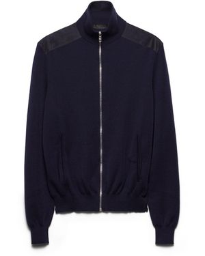 Prada Cárdigan Con Cremallera - Azul