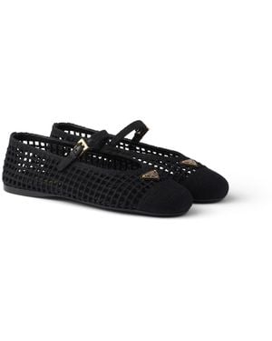 Prada Bailarinas De Croché, Mujer, Talla - Negro