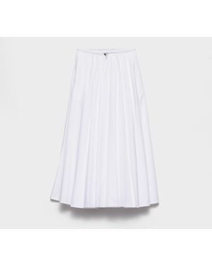 Prada Reversible Cotton Jersey And Re-Nylon Circle Skirt - White