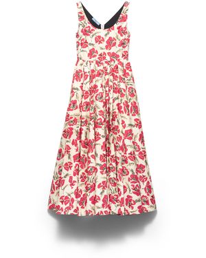 Prada Vestido De Popelín Suave, Mujer, Talla - Rojo