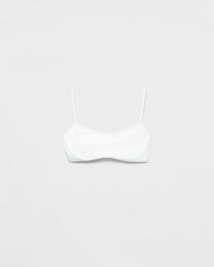 Prada Stretch Jersey Bikini Top - White