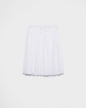 Prada Pleated Jersey Skirt - White