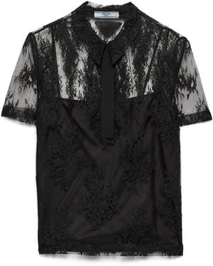 Prada Top De Encaje, Mujer, Talla - Negro
