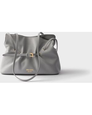 Prada Small Dada Nappa Leather Bag - Gray