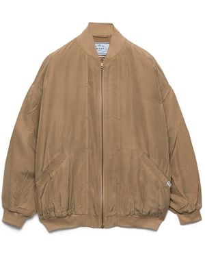 Prada Chaqueta Bomber De Seda Envejecida, Mujer, Talla - Neutro