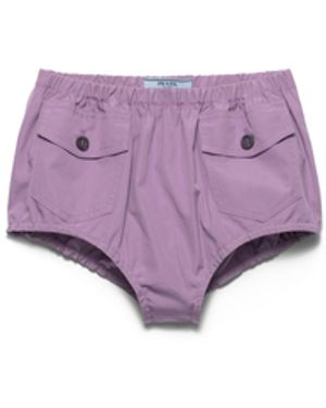 Prada Pantalones Cortos De Popelín, Mujer, Talla - Morado