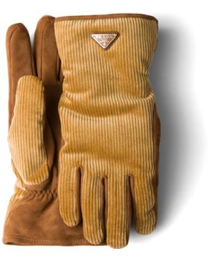 Prada Guantes De Pana, Hombre, Talla 8 - Neutro