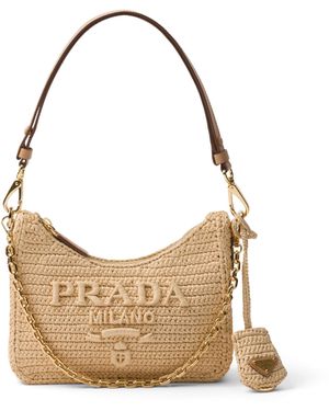 Prada Minibolso Re-Edition De Croché, Mujer - Blanco
