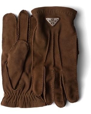 Prada Guantes De Ante, Hombre, Talla 8 - Marrón