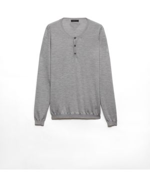 Prada Jersey De Manga Larga En Cachemir Y Seda, Hombre, Talla - Gris